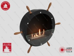 Настенный биокамин Lux Fire Капитан 500 Н XS (черный)