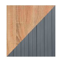 Тумба под ТВ с биокамином SteelHeat IMOLA IMPULSE 140 см (корпус дуб Сонома / фасады Гротто гранит)