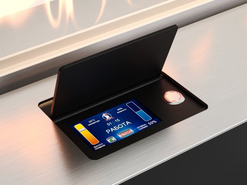 Автоматический биокамин Lux Fire Smart Flame 1800 RC INOX