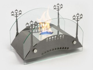 Биокамин настольный Lux Fire "Пушкинский мост" М (серебро)