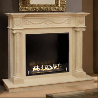 Биокамин в мраморном портале Firezo Fortuna, стандарт