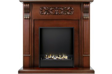 Биокамин в портале Firezo Venice Махагон коричневый антик, стандарт